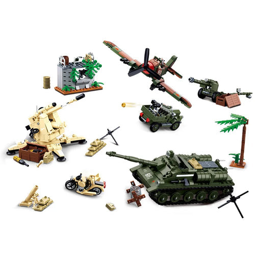 WW2 Military Vehicle and Bunker Artillery Set for the Normandy Landings by Sluban ToylandEU.com Toyland EU