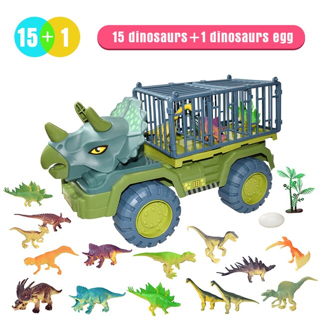 Dinosaur Transport Car Carrier Truck Toy with Inertia Vehicle and Dinosaur Gift Toyland EU Toyland EU