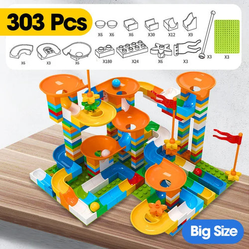 86-344pcs Marble Race Run Track Large Basic Building Block Funnel ToylandEU.com Toyland EU