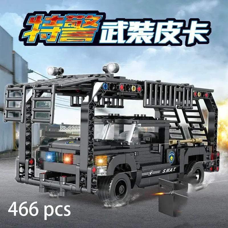 Premium Lego Compatible Building Blocks Set Multi Vehicle City Police Station Bus Car Helicopter Army Trucks For Kids - ToylandEU