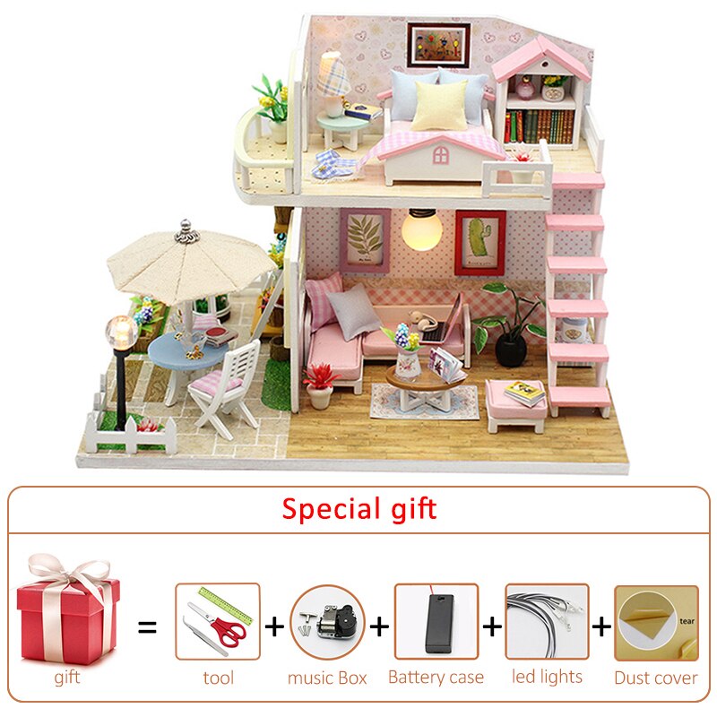 Sea Villa Wooden DIY Miniature Dollhouse Kit with Furniture - Kids Birthday Gift Toyland EU Toyland EU