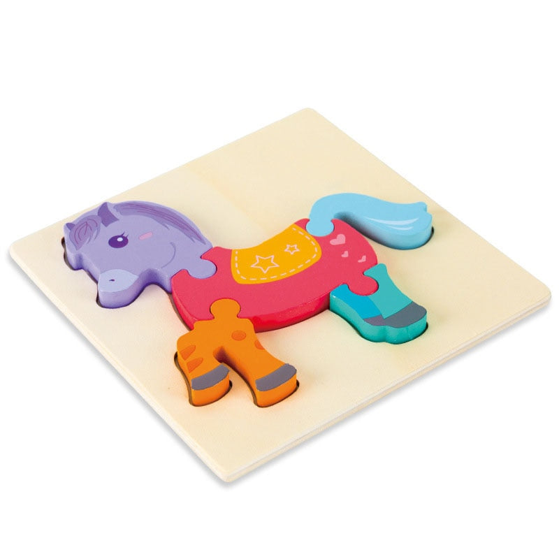 Montessori 3D Wooden Animal Puzzles for Kids 2-5 Years Toyland EU