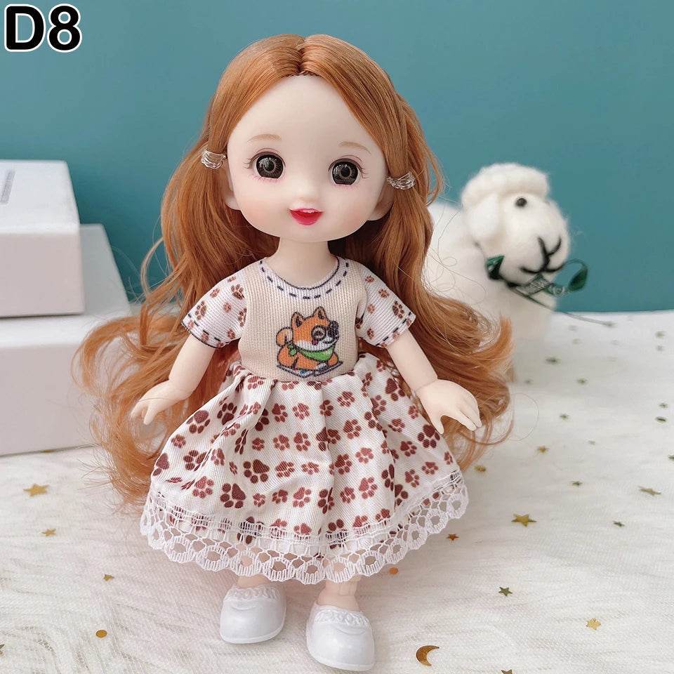 New 16 Cm BJD Mini Doll 13 Movable Joint Girl Baby Toy - ToylandEU