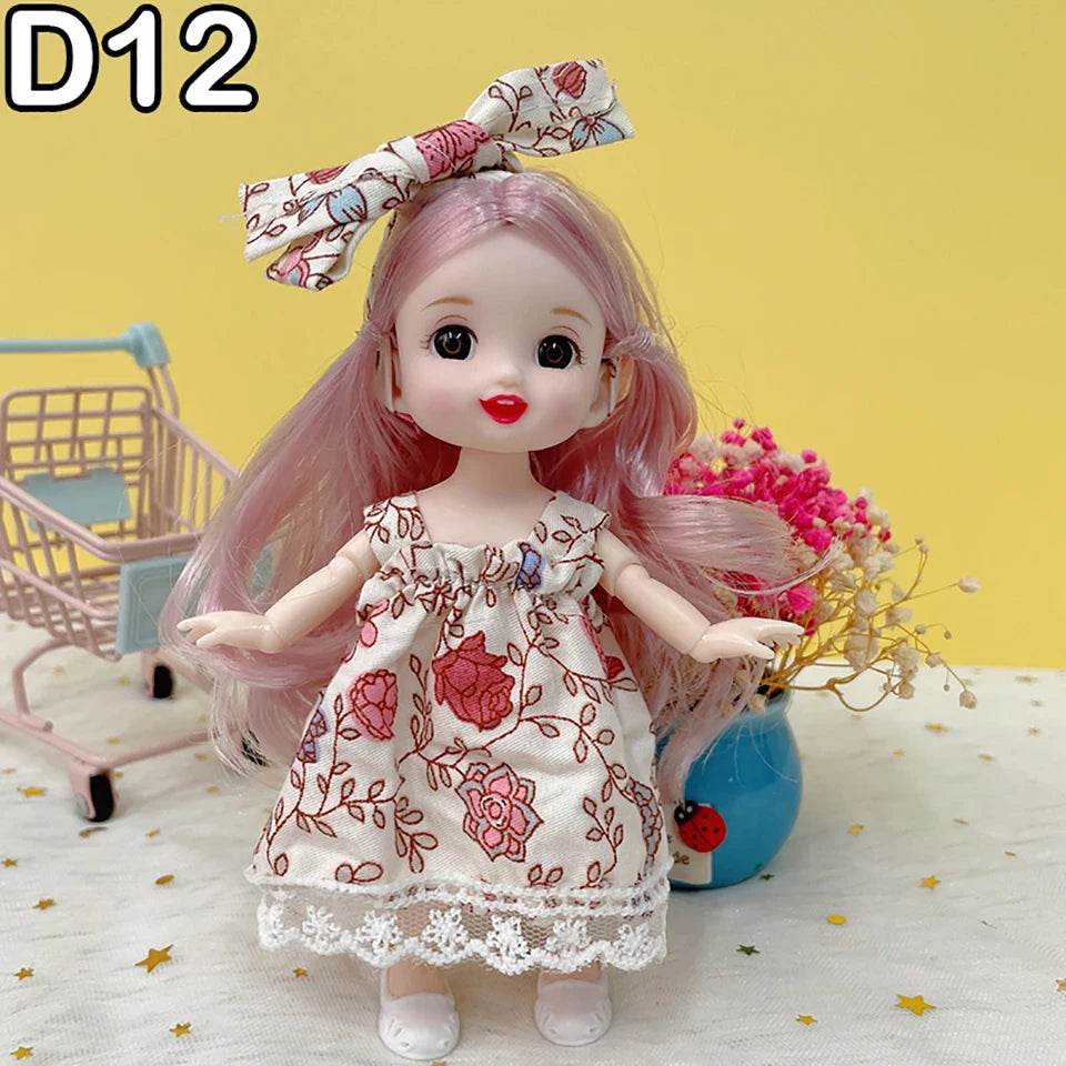 New 16 Cm BJD Mini Doll 13 Movable Joint Girl Baby Toy - ToylandEU