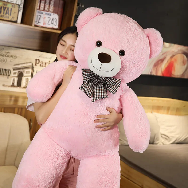 Giant 105/130cm Soft Teddy Bear Plush Toys White&Pink&Brown Bear Super