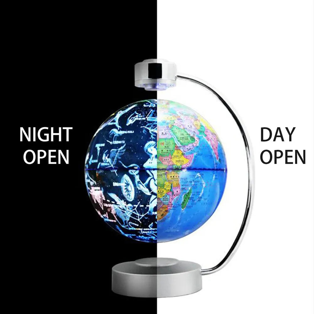 Magnetic Levitation Globe with LED Light - 8 Inch High-Tech Electronic Display