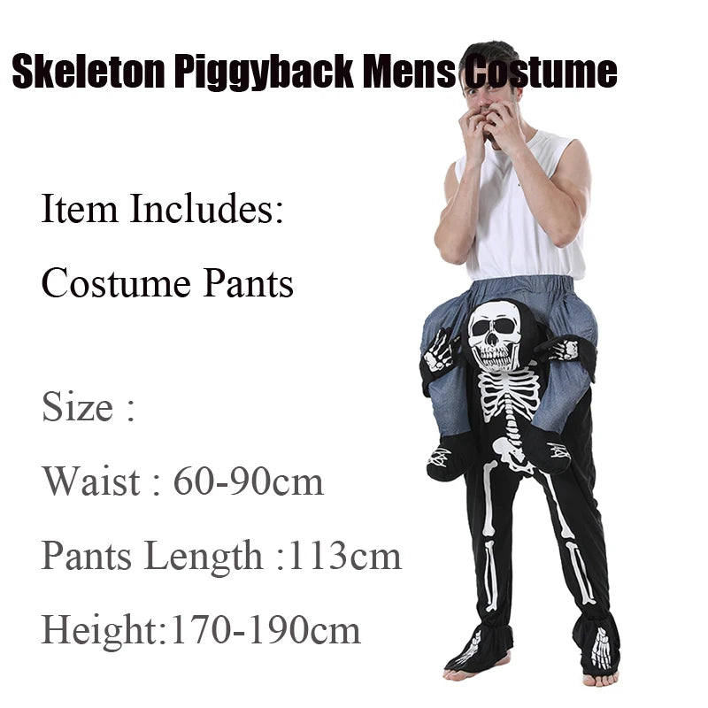 Comical Skeleton Ride-On Costume for Adults - Perfect for Halloween Fun!