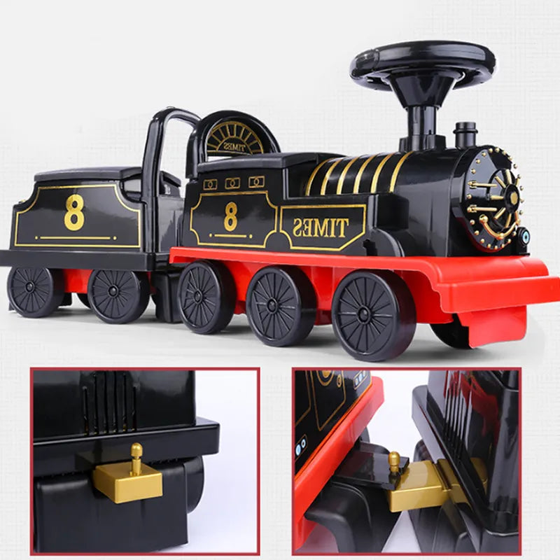 Electric Ride-On Train Toy with Track for Kids, Rechargeable and Simulated Sound - ToylandEU
