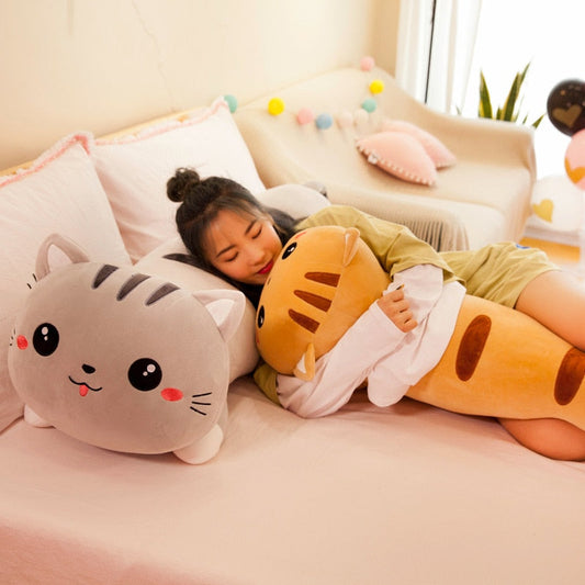 50/130 cm Long Cat Plush Pillow Toy - Soft Stuffed Animal for Kids - Gift for Girls - Home Decor - WJ290 - ToylandEU