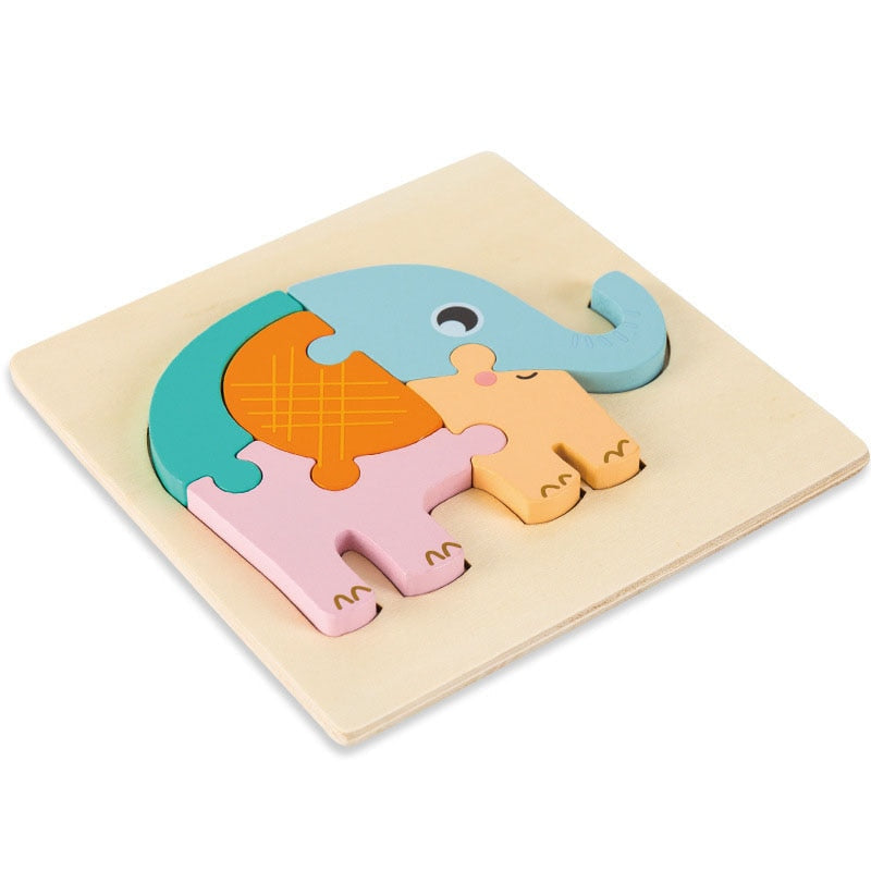 Montessori 3D Wooden Animal Puzzles for Kids 2-5 Years Toyland EU