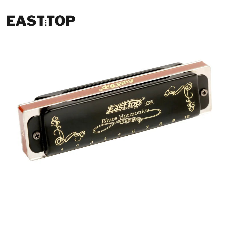 EASTTOP T008K Key of C Blue Harmonica with Brass Reedplates: Crafted for Superior Sound Quality