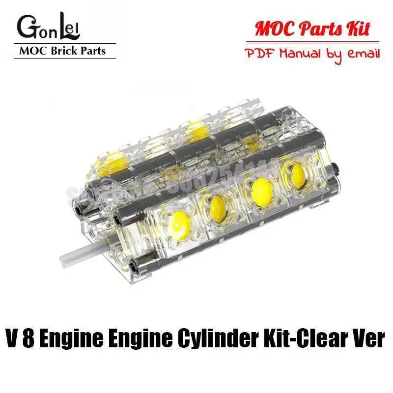 New Technical V8 Piston Engine MOC Building Blocks Building Bricks MOC - ToylandEU