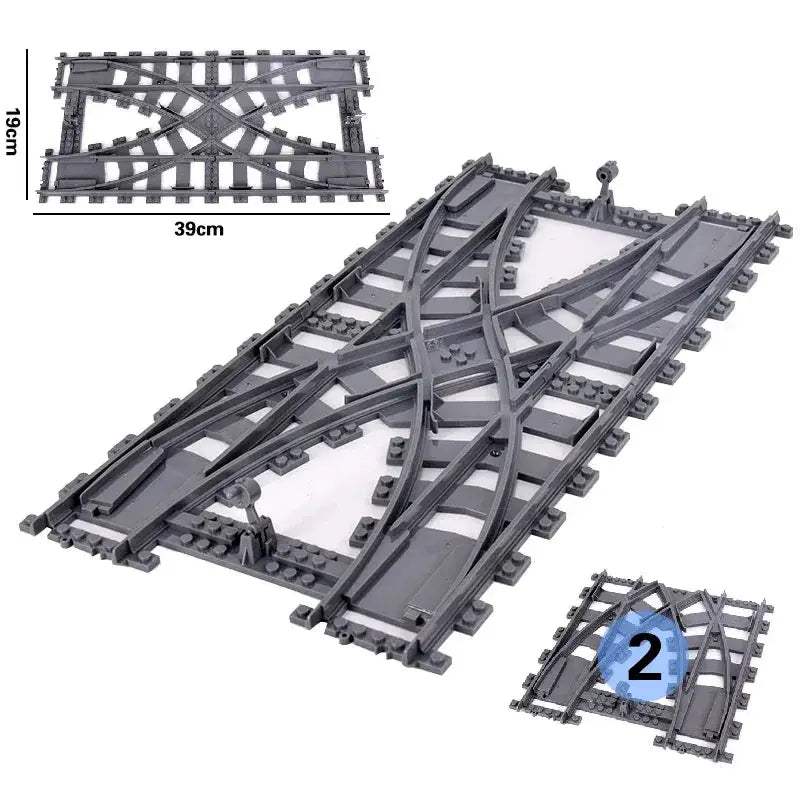 Flexible Train Tracks and Forked Crossing for Lego Compatible Blocks - ToylandEU