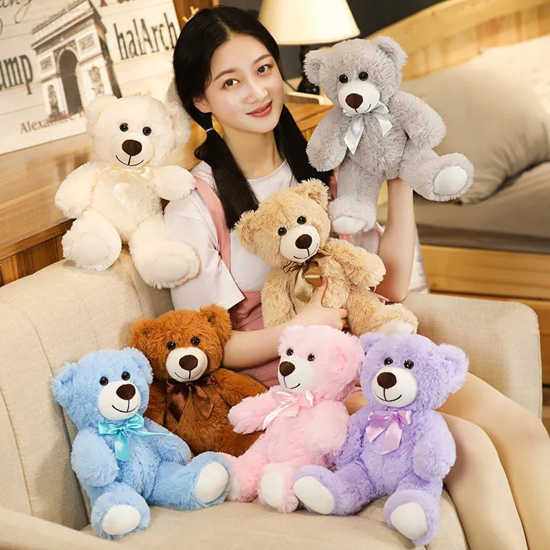 New Arrive 7 Colors 35cm Cute Bow Tie Teddy Bear Plush Toy  Doll For - ToylandEU