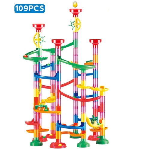 Marble Run Race Track Building Blocks Kids 3D Maze Ball Roll Toy DIY ToylandEU.com Toyland EU