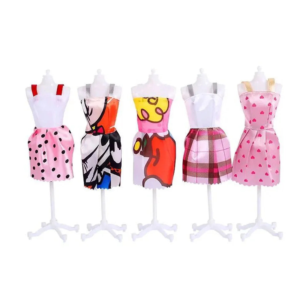 Barbie Doll Accessories Set With Fashion Dress And Shoes