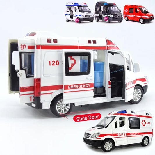 City Hospital Rescue Ambulance Diecast Toy with Light and Sound - ToylandEU
