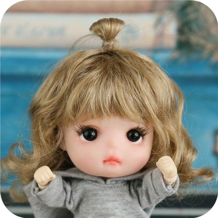 New 1/8 BJD Wig Pink Golden SD Doll Wigs with Cute Braided Hair - ToylandEU