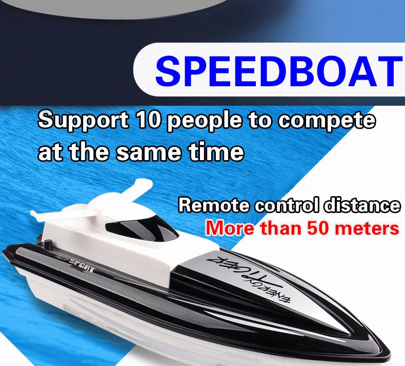 RC Boat 4.8v 500MAH 1:16 40 km/h High Speed Remote Control Boat 2.4g 4 - ToylandEU