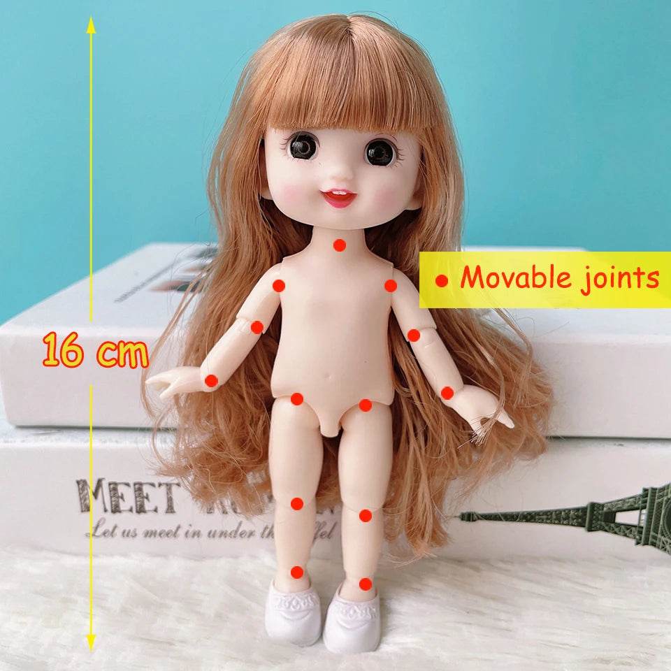 New 16 Cm BJD Mini Doll 13 Movable Joint Girl Baby Toy - ToylandEU