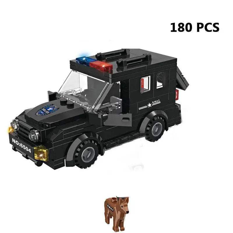 Premium Lego Compatible Building Blocks Set Multi Vehicle City Police Station Bus Car Helicopter Army Trucks For Kids - ToylandEU