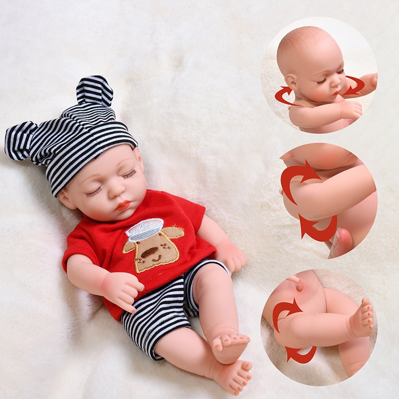 JINGXIN PRINSES 30cm Reborn Baby Doll with Full Silicone Body - Lifelike Realistic Baby Toy - ToylandEU