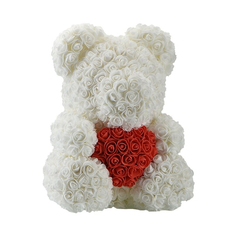 Valentines Day Rose Foam Bear Teddy Bear with Artificial Roses - Perfect Gift for Her Toyland EU Toyland EU