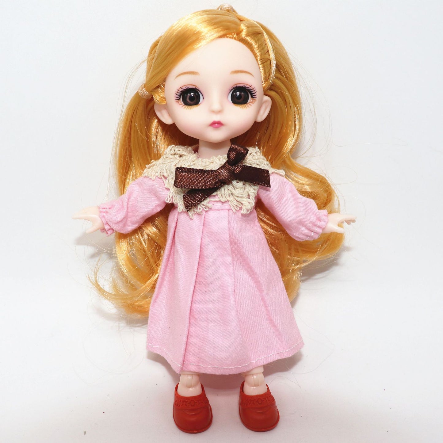 Bjd 16cm Movable Joint Doll with Real 3D Eyes and High-end Fashion Dress - DIY Girl Toy Best Gift - Toyland EU