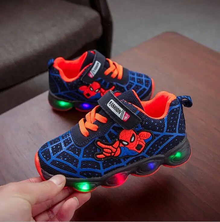 Spiderman Kids Light-Up Sneakers - Breathable Mesh Sport Shoes for Boys and Girls - ToylandEU