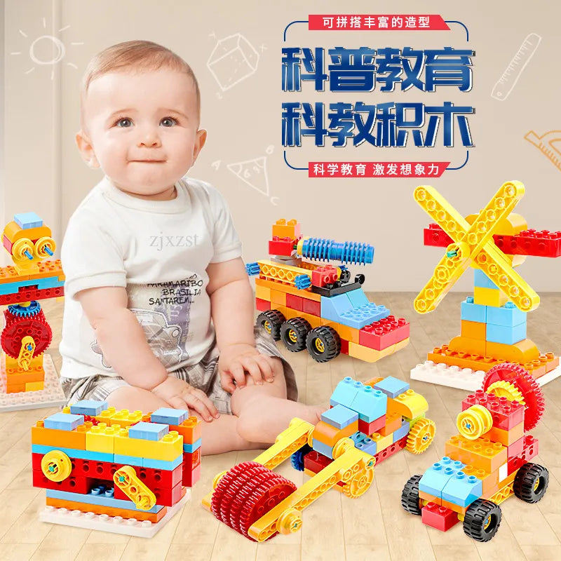 Motorized Particle Building Blocks DIY Set for Early Simple Machines Learning - ToylandEU