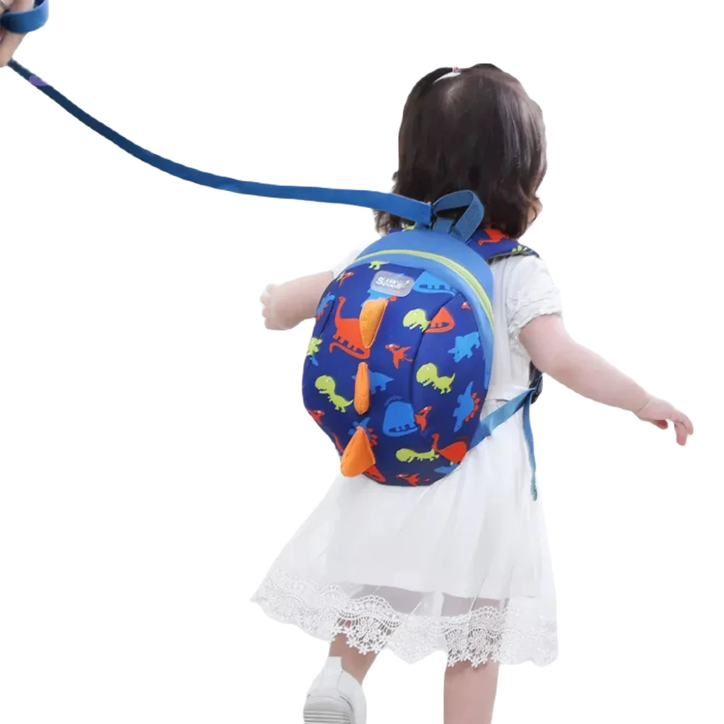 Adorable Dinosaur Toddler Backpack with Safety Harness & Lunch Bag