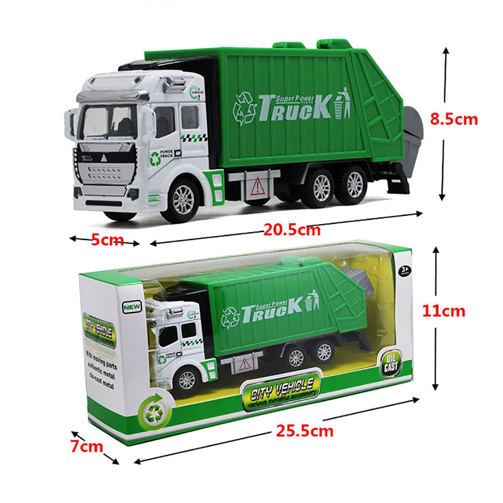 1:48 Scale Mini Garbage Truck Model Toy for Kids' Birthday Gift - ToylandEU