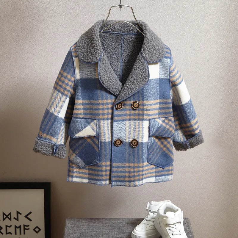 Stylish and Warm Boy's Woolen Long Coat for Kids - ToylandEU