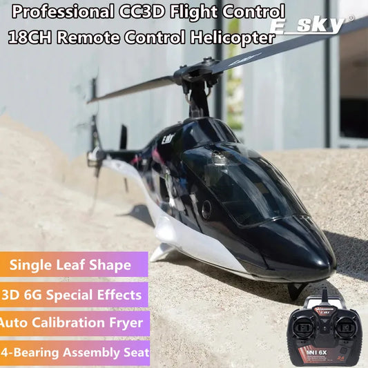 6G Mini RC Helicopter - LED Stunt Flyer with Flybarless Precision