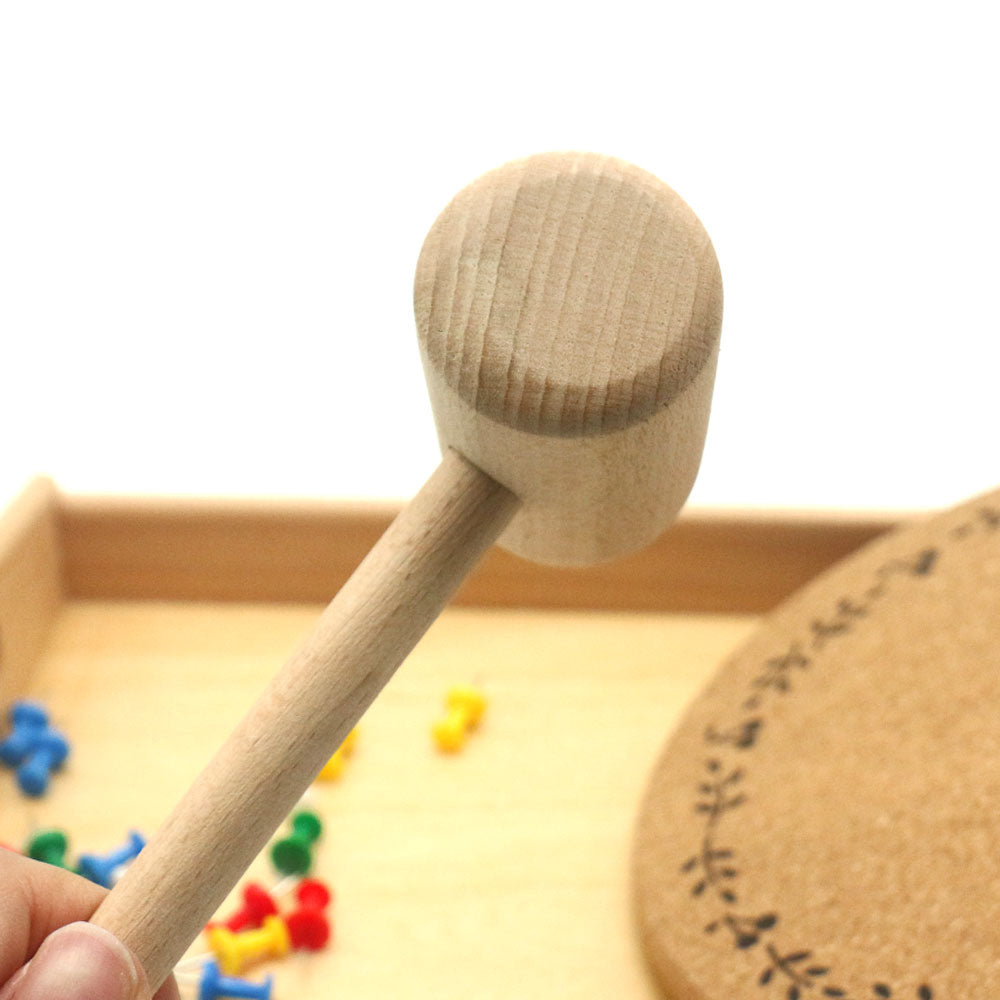 Montessori Wooden Hammer and Nails Set with Tray - Educational Toy for Children - ToylandEU
