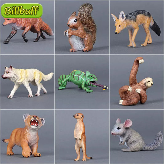 Simulated Wildlife Animal Models for Zoo and Play - Wolf, Monkey, Fox, Chameleon, Pangolin - ToylandEU