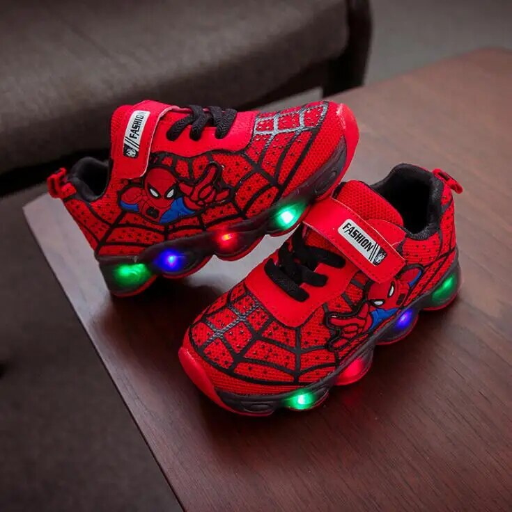 Spiderman Kids Light-Up Sneakers - Breathable Mesh Sport Shoes for Boys and Girls - ToylandEU