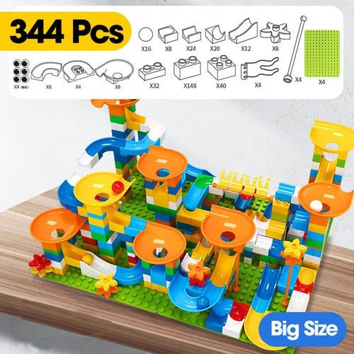 86-344pcs Marble Race Run Track Large Basic Building Block Funnel ToylandEU.com Toyland EU