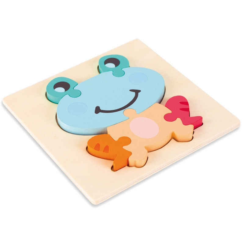 Montessori 3D Wooden Animal Puzzles for Kids 2-5 Years Toyland EU