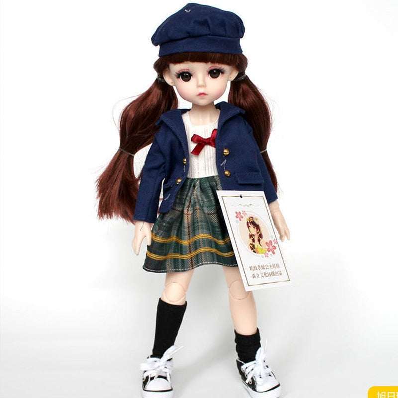 Lolita Dress 30CM BJD Doll with 15 Movable Joints and School Suit Toyland EU