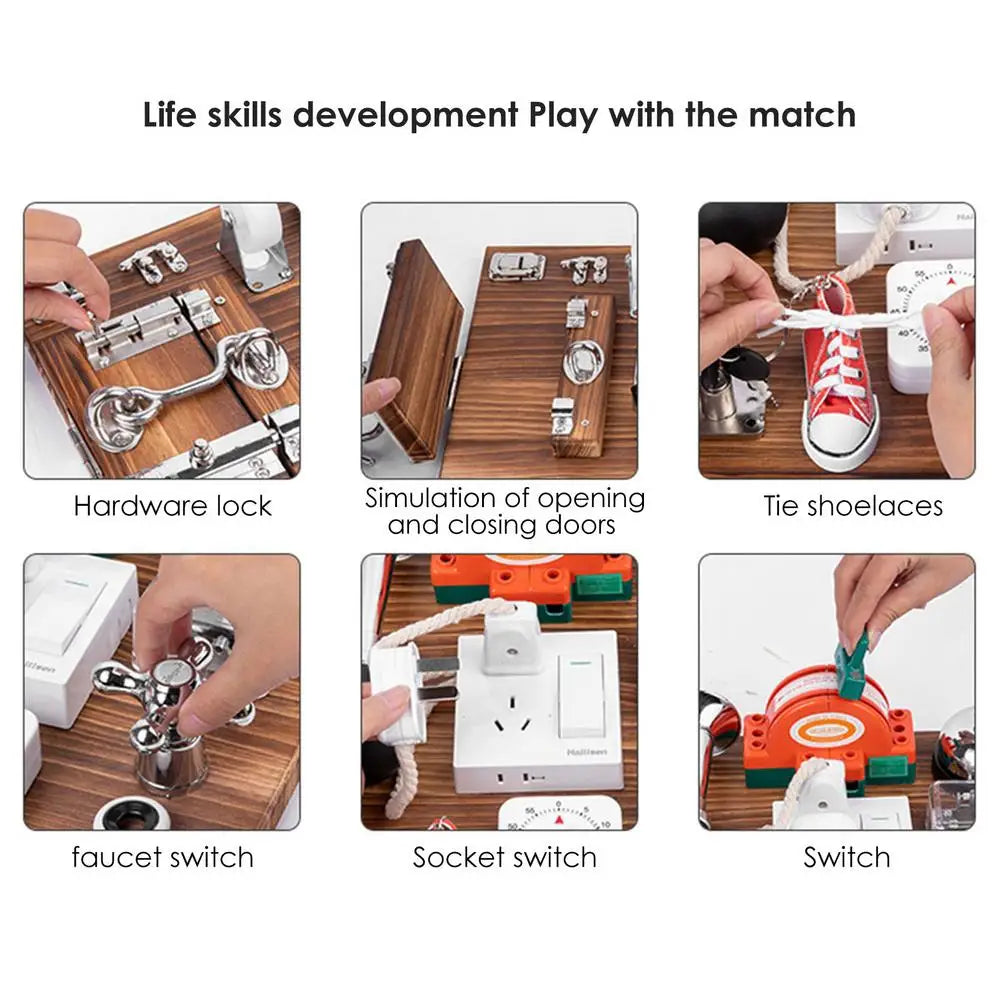 Interactive Montessori Busy Board - DIY Sensory Toy for Kids' Skills