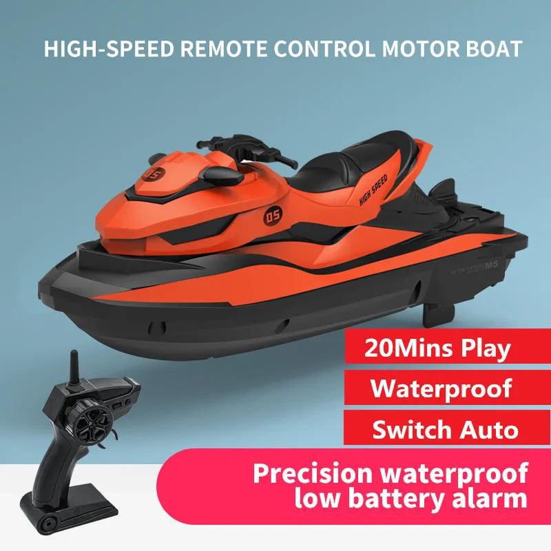 High Speed Remote Control RC Motor Boat with Light Prompt and Water Safety Switch