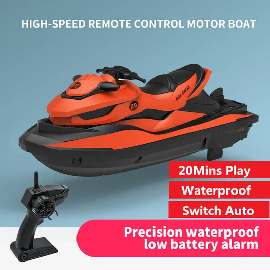 High Speed Remote Control RC Motor Boat with Light Prompt and Water Safety Switch - ToylandEU