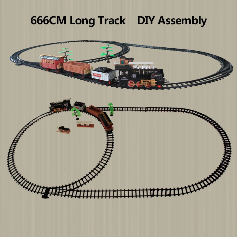 120CM Remote Control Steam Train with 666CM Track DIY Assembly - ToylandEU