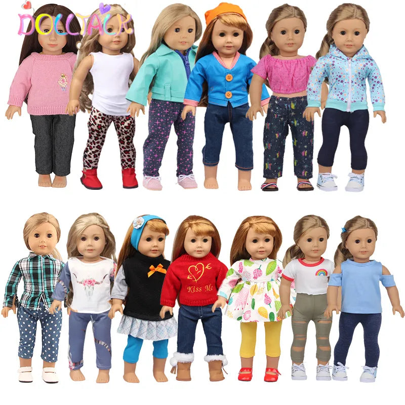 New 18 Inch American Doll Clothes Set for Autumn Travel