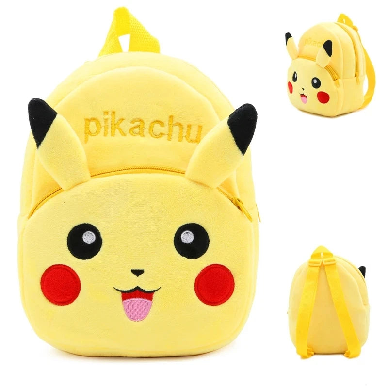 Adorable Cartoon Plush Backpack - Pikachu, Spiderman & Hello Kitty Fun!