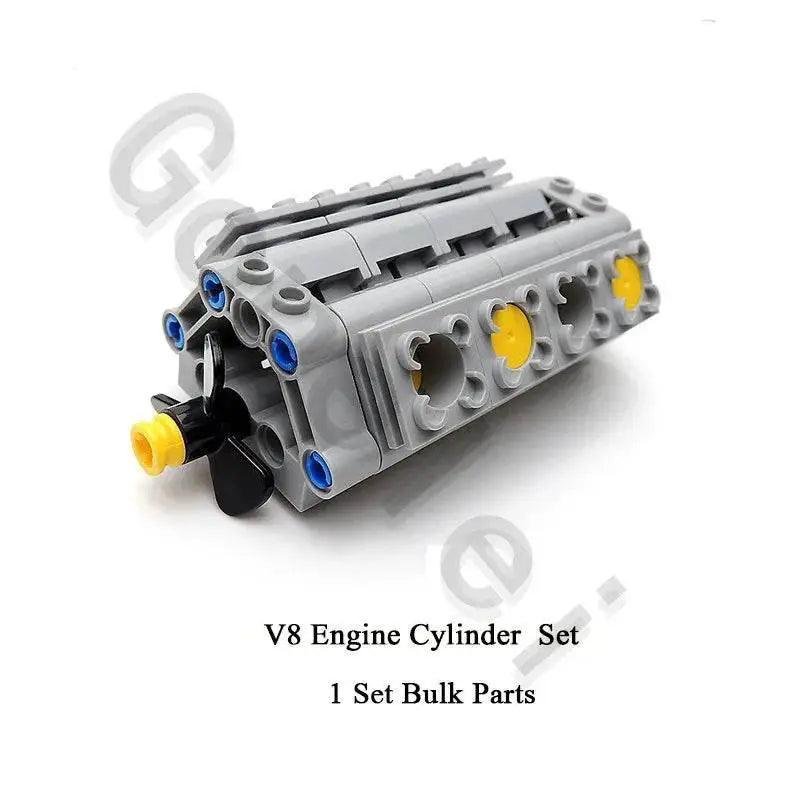 New Technical V8 Piston Engine MOC Building Blocks Building Bricks MOC - ToylandEU