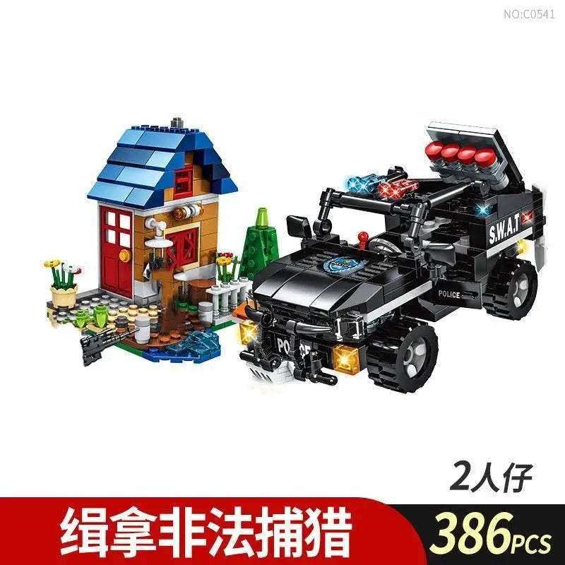Premium Lego Compatible Building Blocks Set Multi Vehicle City Police Station Bus Car Helicopter Army Trucks For Kids - ToylandEU