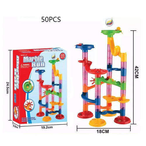 Exciting Marble Race DIY Building Blocks Set with Track and Funnel Slide ToylandEU.com Toyland EU