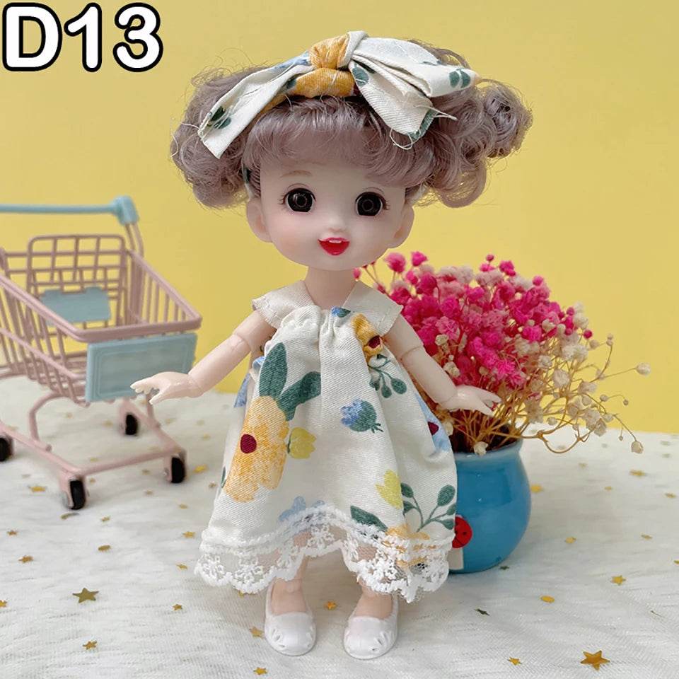 New 16 Cm BJD Mini Doll 13 Movable Joint Girl Baby Toy - ToylandEU
